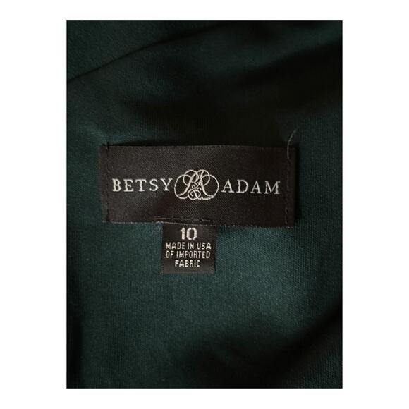 Betsy & Adam dress one shoulder crepe scuba trumpet green size 10 - Picture 5 of 7